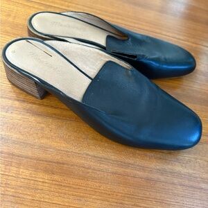 Madewell Women's Black Leather Slip-On Mule. 9.